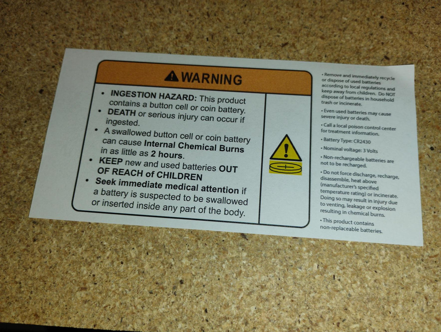 Coin-Cell Battery Warnings